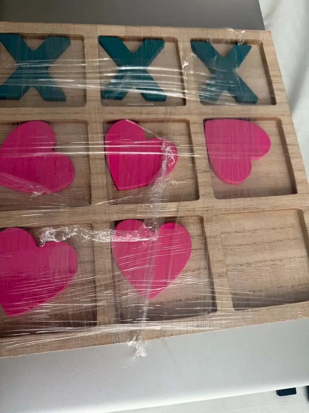 Target Bullseye Playground Valentine's Day Tic Tac Toe Game Wood Hearts